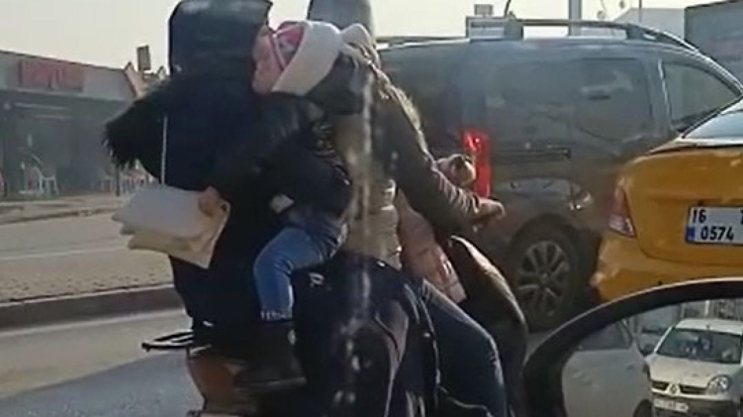 Bursa'da aile boyu motor yolculuğu şaşkına çevirdi