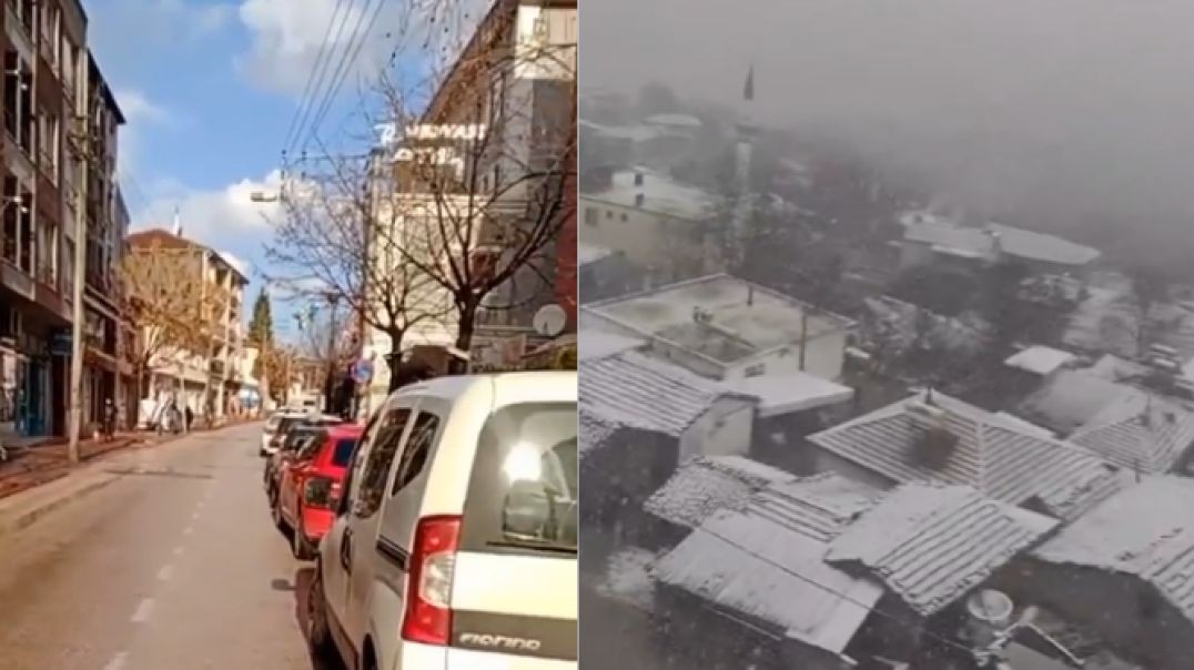 Bursa’da şaşkınlık veren görüntü… Bir taraf kışı bir taraf yazı yaşıyor!