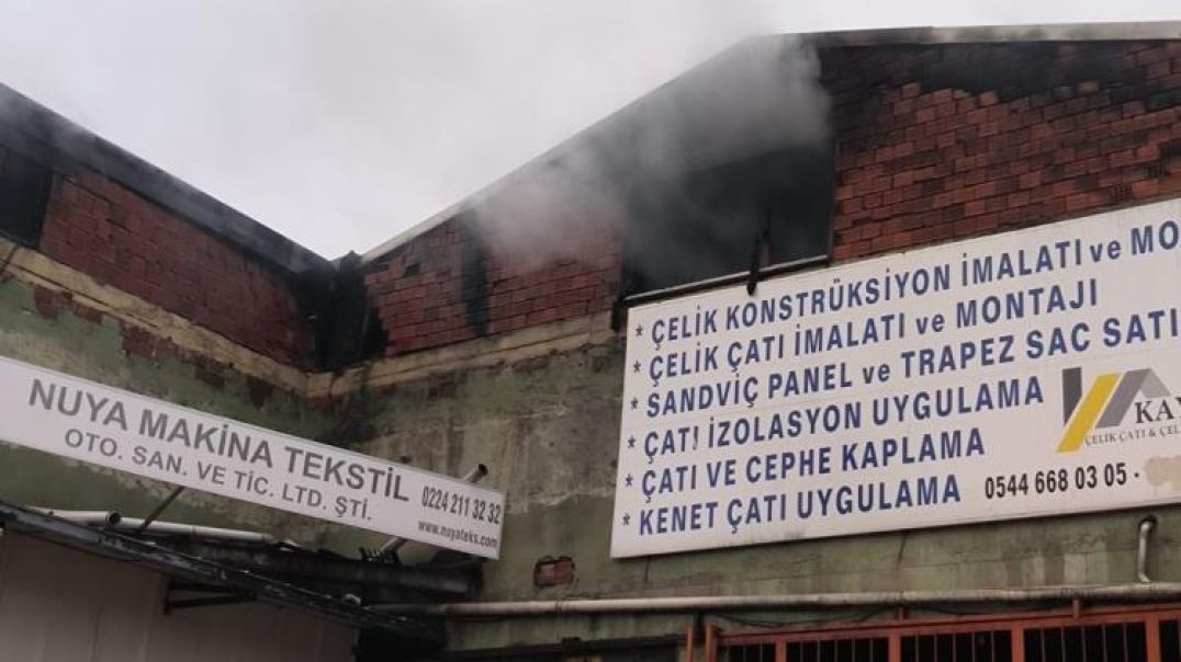 Bursa'da tekstil fabrikasındaki yangın gökyüzünü siyaha bürüdü!