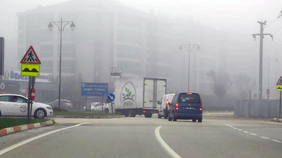 Bursa'da sisli hava görüş mesafesini daralttı!