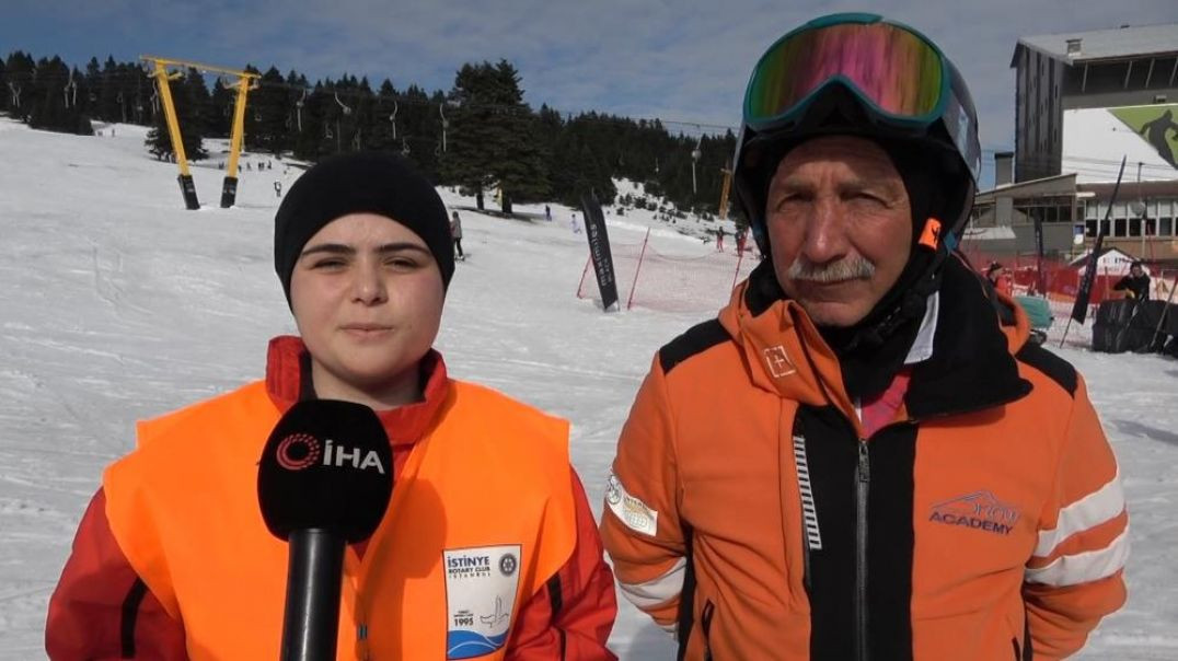 Görme engelliler Uludağ'da kayak keyfinin tadını çıkardı
