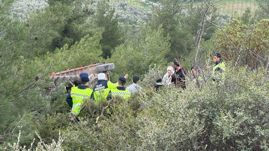 Bursa'da şarampole uçan traktörde 1 ölü 1 yaralı!