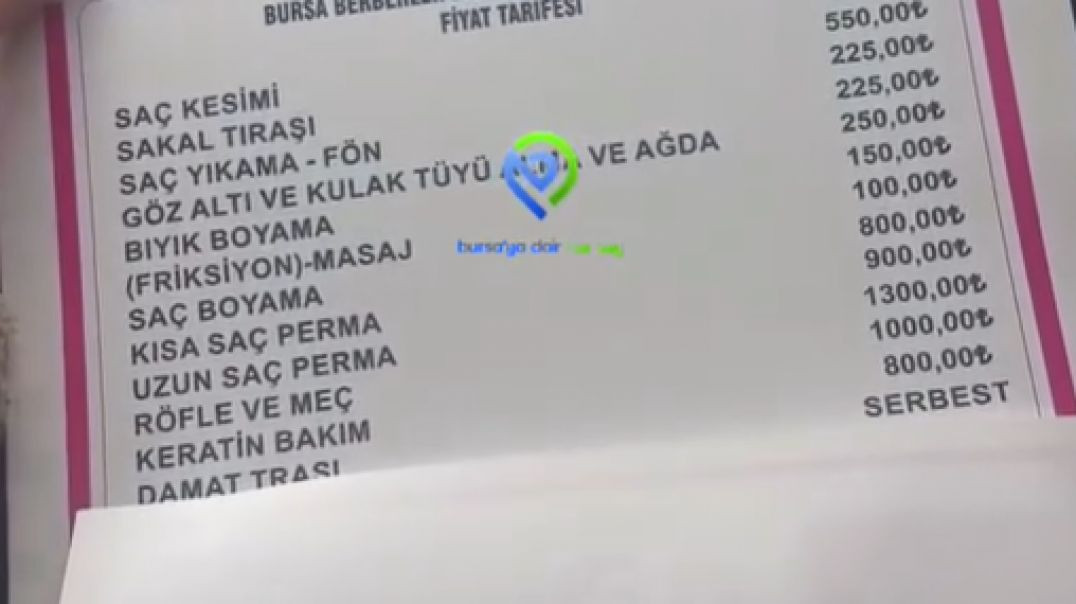Bursa'da berber fiyatlarına zam: Saç kesimi 550 TL oldu!