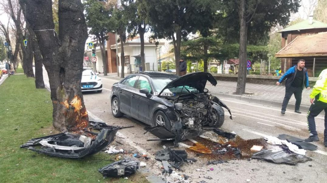 Bursa'da kontrolü kaybeden kadın sürücü ağaca çarptı: 1 yaralı!