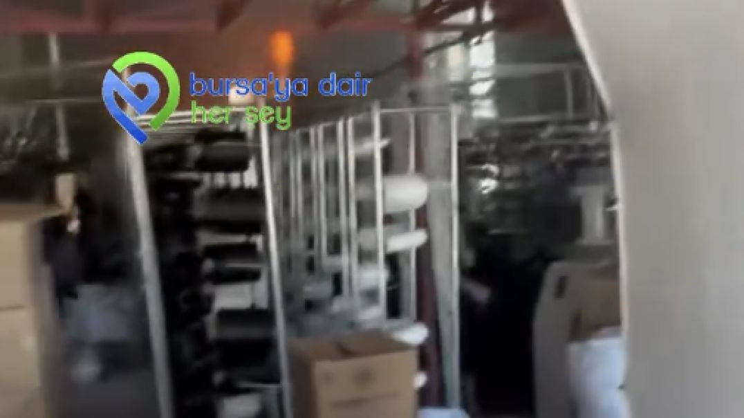 Bursa'da tekstil fabrikasındaki yangın içeriden görüntülendi!