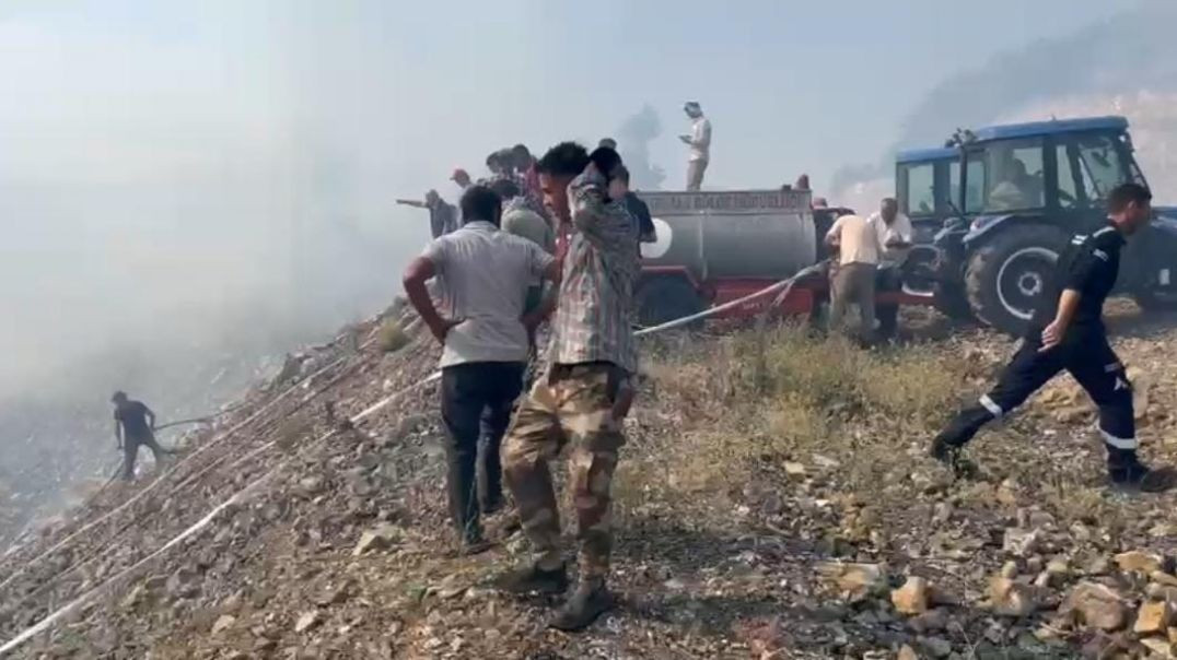 Bursa'da Orhaneli - Harmancık yolu üzerinde orman yangını! - 2