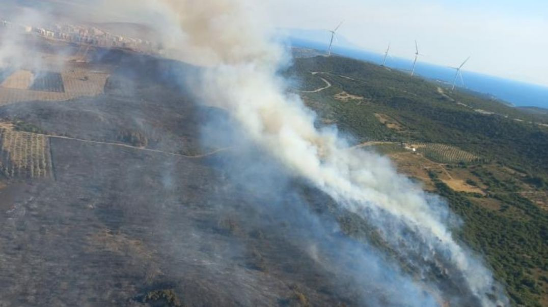 Çeşme ve Ödemiş'te orman yangını: 4 uçak, 15 helikopter ve karadan ekiplerin müdahalesi sürüyor