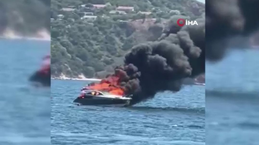 Kınalıada açıklarında teknede yangın: 16 kişi denize atlayarak kurtuldular
